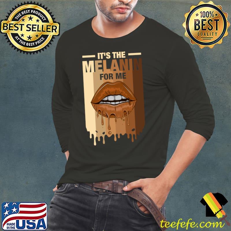 It's The Melanin For Me Melanated Black History Juneteenth Retro Lip T-Shirt Long Sleeve Tee It's The Melanin For Me Melanated Black History Juneteenth Retro Lip T-Shirt Long Sleeve Tee