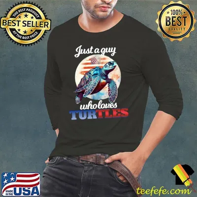 Just A Guy Who Loves Turtles American Flag T-Shirt