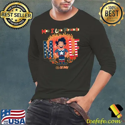 Love Fireworks 4th of July Rocket Man Us Flag T-Shirt