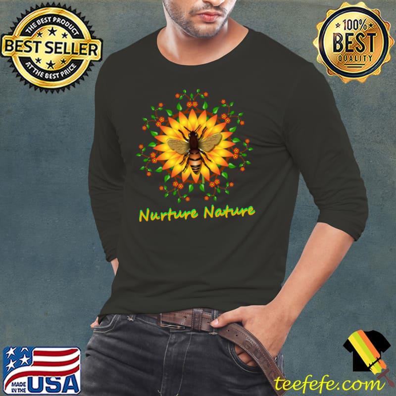 Love Honey Bee Sunflower Mandala Nature T-Shirt Long Sleeve Tee Love Honey Bee Sunflower Mandala Nature T-Shirt Long Sleeve Tee