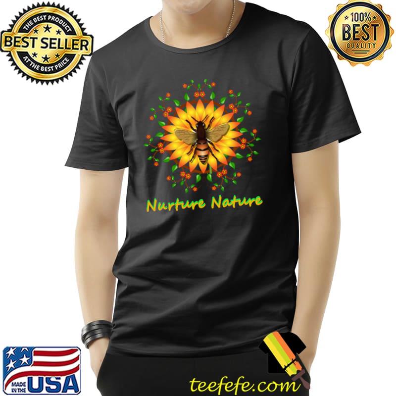 Love Honey Bee Sunflower Mandala Nature T-Shirt