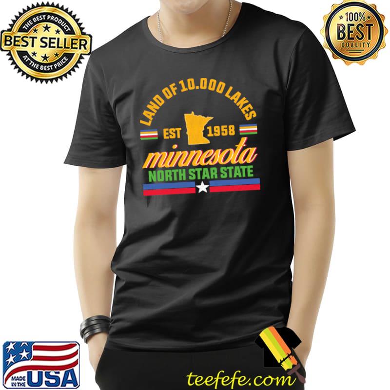 Minnesota Land Of 10,000 Lakes North Star State 1958 T-Shirt Unisex Minnesota Land Of 10,000 Lakes North Star State 1958 T-Shirt Unisex