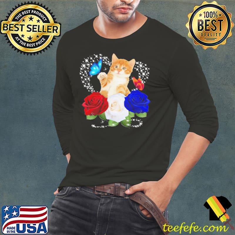 My cat love butterflies roses s Long Sleeve Tee My cat love butterflies roses s Long Sleeve Tee