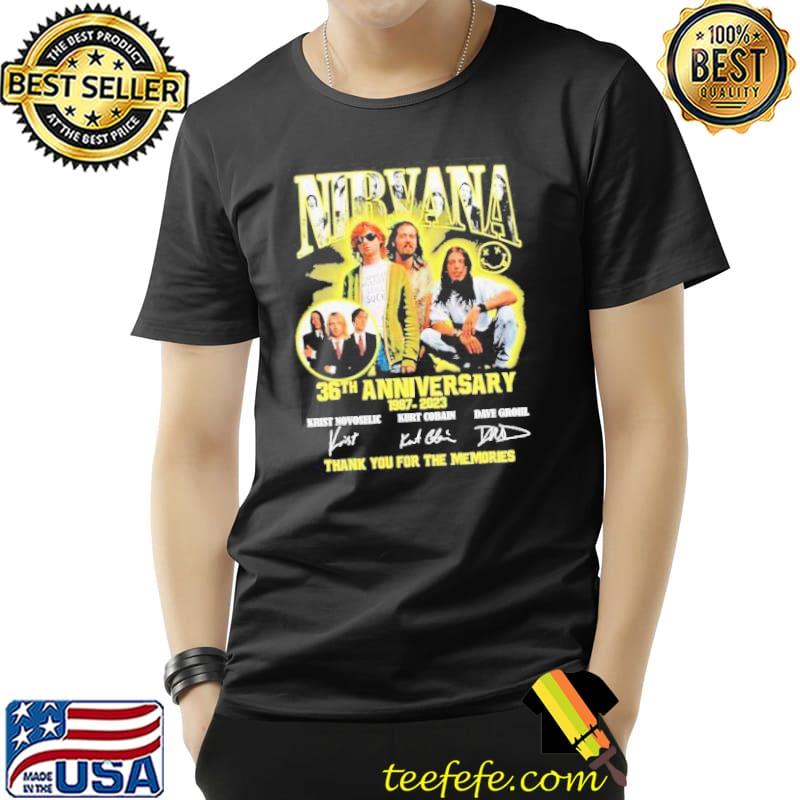 Nirvana kurt cobain 36th anniversary 1987-2023 signatures thank you for the memories s Unisex Nirvana kurt cobain 36th anniversary 1987-2023 signatures thank you for the memories s Unisex