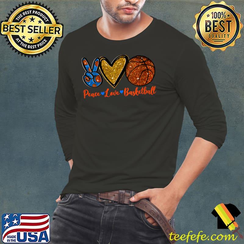 Peace Love Basketball High Heel Heart Sports Lover T-Shirt Long Sleeve Tee Peace Love Basketball High Heel Heart Sports Lover T-Shirt Long Sleeve Tee