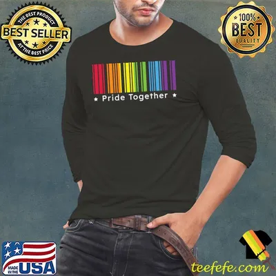 Pride Together - Rainbow Barcode Pride Month Celebration T-Shirt