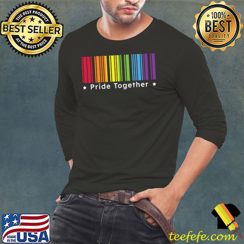 Pride Together - Rainbow Barcode Pride Month Celebration T-Shirt