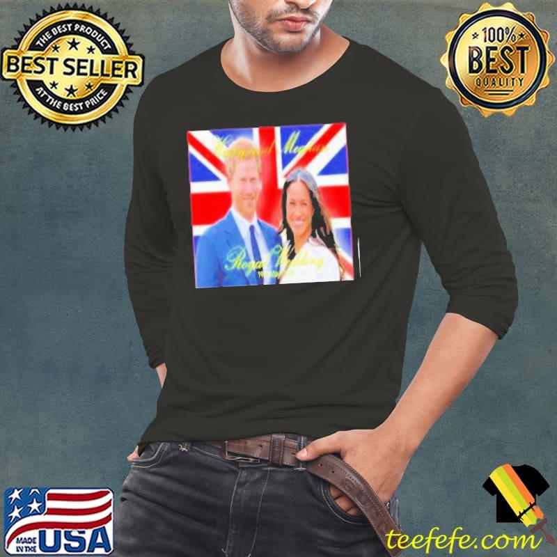Royal Wedding Harry And Meghan Markle flag Shirt Long Sleeve Tee Royal Wedding Harry And Meghan Markle flag Shirt Long Sleeve Tee