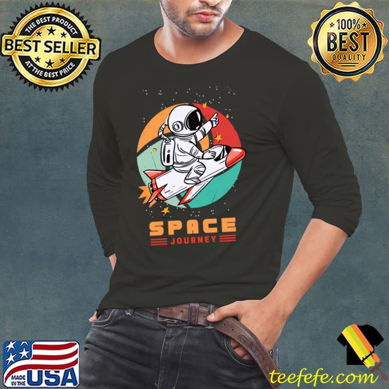 Space Journeu Retro Astronaut T-Shirt Long Sleeve Tee Space Journeu Retro Astronaut T-Shirt Long Sleeve Tee