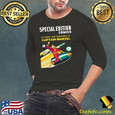 Special Edition Comics Adventures Of Captain Marvel Super Hero T-Shirt