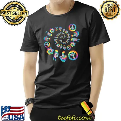 Trippy Colorful Hippie Mushroom Peace Flower Spiral T-Shirt