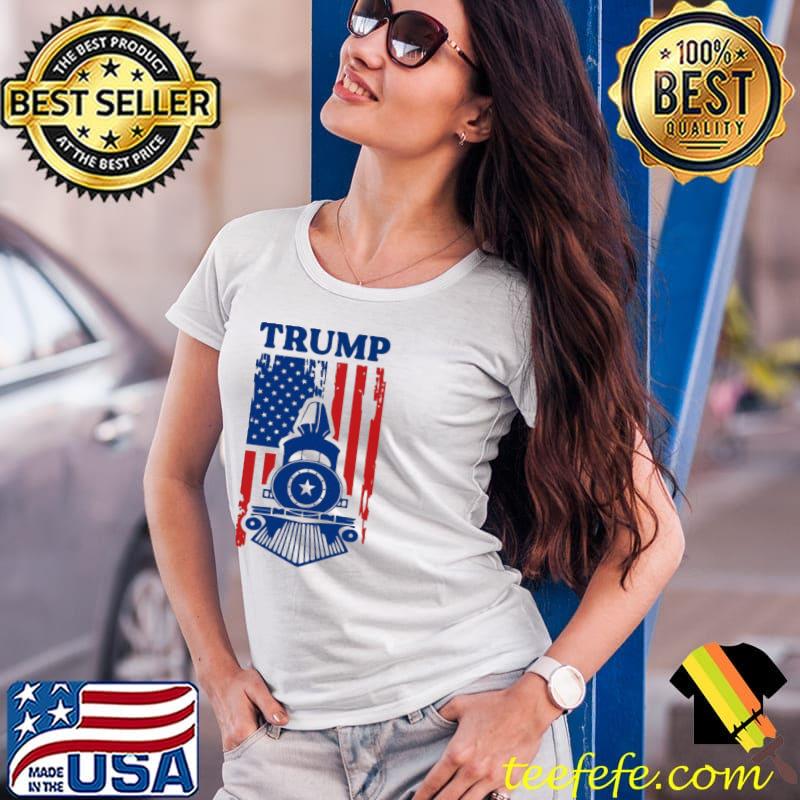 Trmp Train Maga American Flag s Ladies Tee Trmp Train Maga American Flag s Ladies Tee