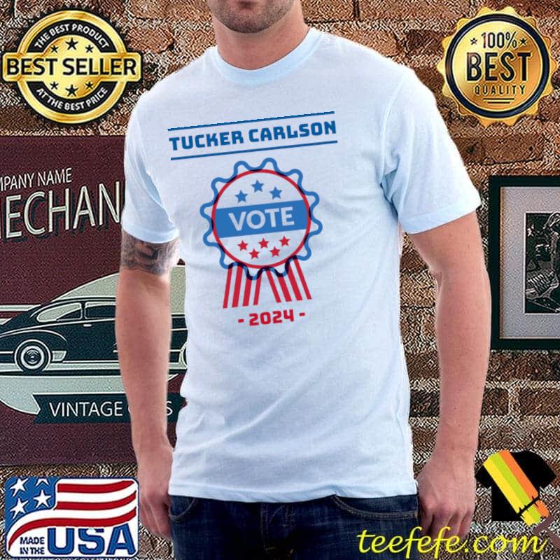 Tucker carlson vote 2024 stars red blue T-Shirt