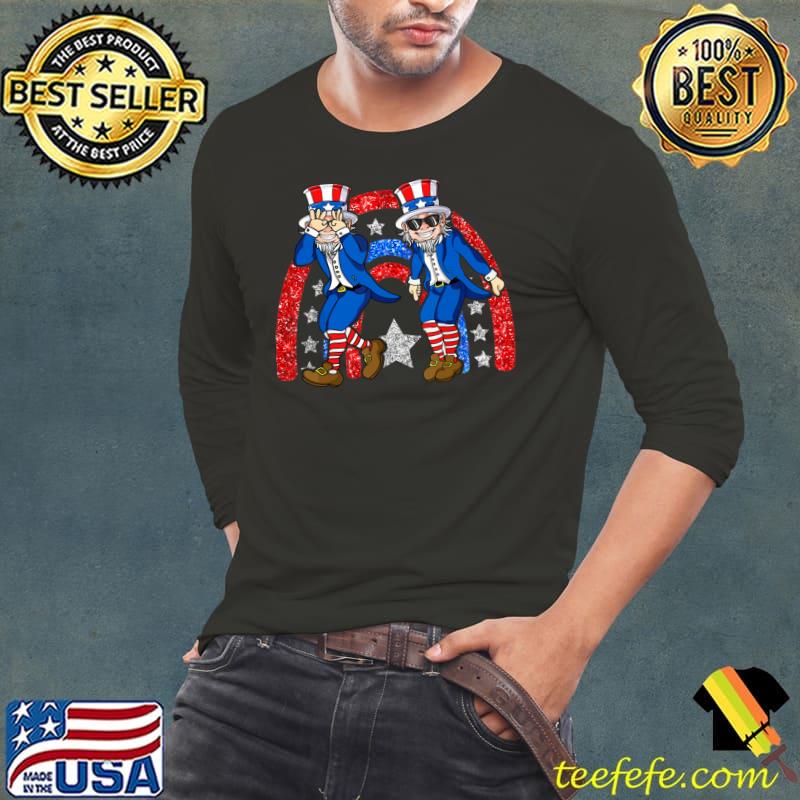 Uncle Sam Griddy Dance USA American Flag Rainbow 4th of July T-Shirt Long Sleeve Tee Uncle Sam Griddy Dance USA American Flag Rainbow 4th of July T-Shirt Long Sleeve Tee