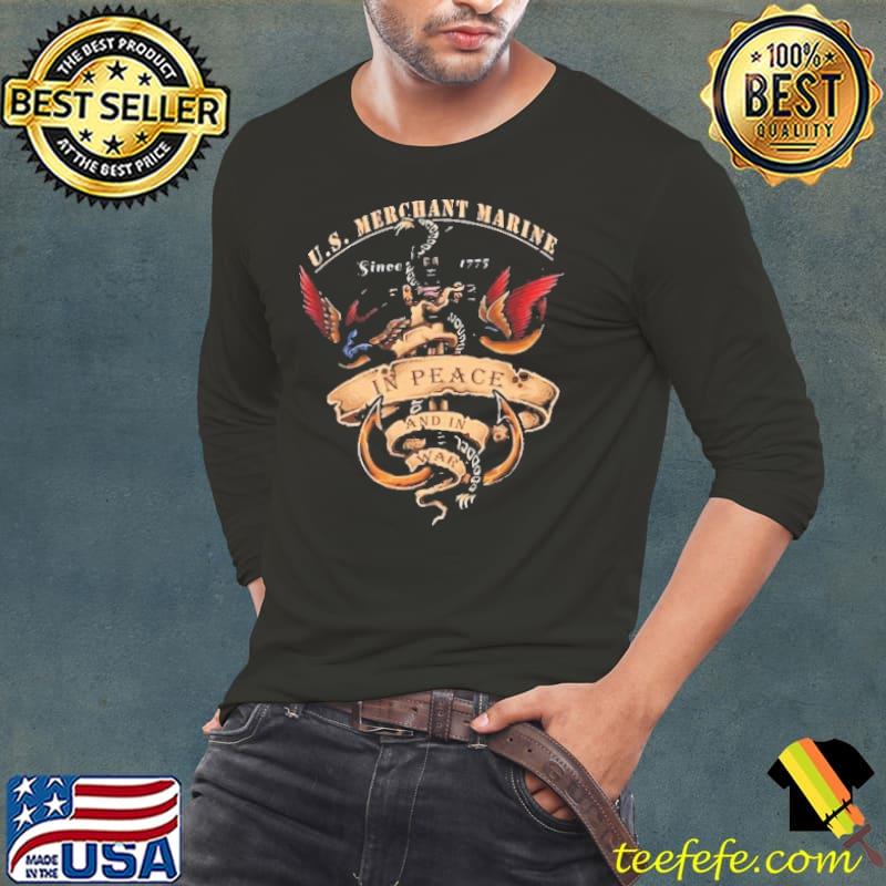 US Merchant marine in peace since 1775 s Long Sleeve Tee US Merchant marine in peace since 1775 s Long Sleeve Tee