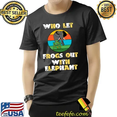Who Let Frogs Out With Elephant Vintage Sunset T-Shirt