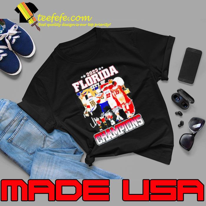 2023 Florida city of champions Miami Heat and Florida Panthers signatures shirt
