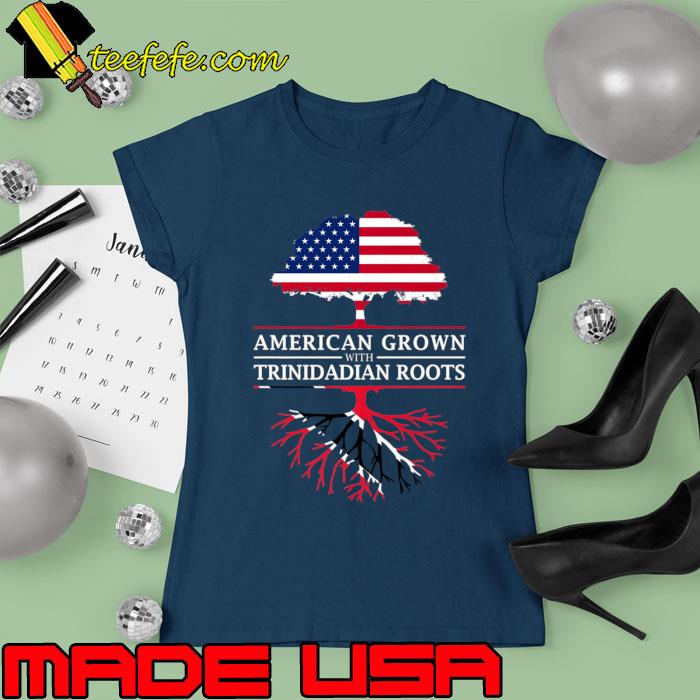 American Grown With Trinidadian Roots Trinidad Flag T-Shirt Ladies tee American Grown With Trinidadian Roots Trinidad Flag T-Shirt Ladies tee