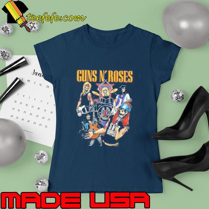 Awesome gun and roses rock band music skull s Ladies tee Awesome gun and roses rock band music skull s Ladies tee