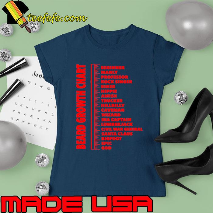 Beard Growth Chart Length Rule Beginer Manly Professor T-Shirt Ladies tee Beard Growth Chart Length Rule Beginer Manly Professor T-Shirt Ladies tee