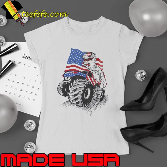Best the Children's Place T-rex Riding Tractor American Flag s Ladies tee Best the Children's Place T-rex Riding Tractor American Flag s Ladies tee