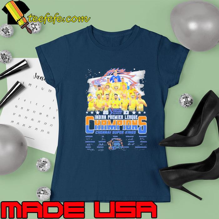 Chennai Super Kings 2023 Indian Premier League Champions Signatures Shirt Ladies tee Chennai Super Kings 2023 Indian Premier League Champions Signatures Shirt Ladies tee