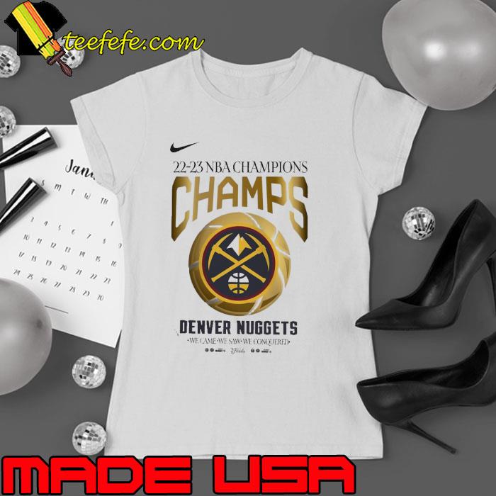 Denver Nuggets Nike 2023 NBA Finals Champions Celebration Shirt Ladies tee Denver Nuggets Nike 2023 NBA Finals Champions Celebration Shirt Ladies tee