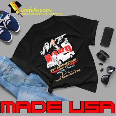 Funny bond 55th anniversary 1968 2023 Daniel Craig thank you for the memories signature shirt