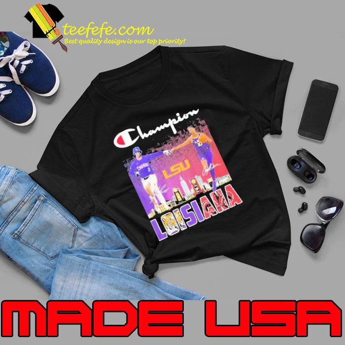 Funny loisiana LSU Tigers Champion Baseball And Basketball signature shirt Funny loisiana LSU Tigers Champion Baseball And Basketball signature shirt