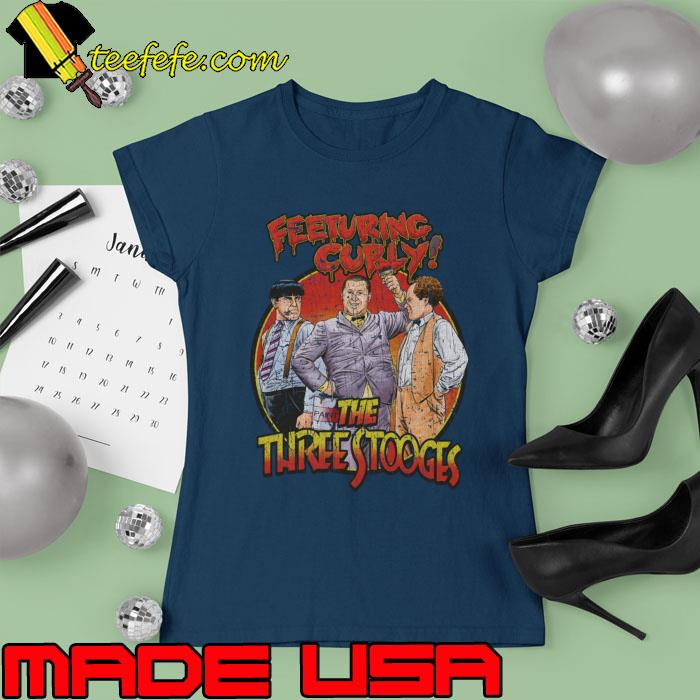 Funny retro style fenturing curly three stooges T-Shirt Ladies tee Funny retro style fenturing curly three stooges T-Shirt Ladies tee