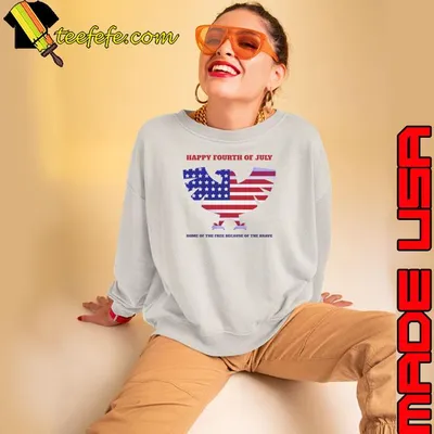 Happy Fourth of July Home of the Free because of the Brave eagle T-Shirt