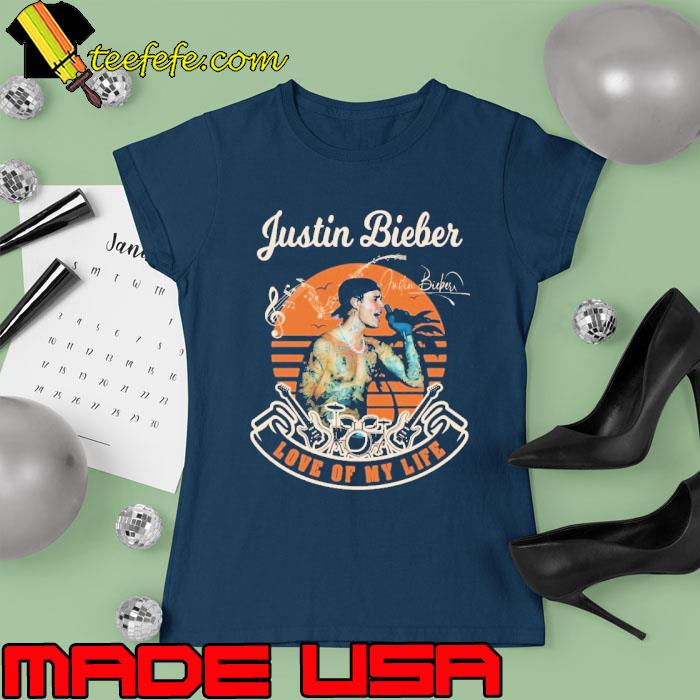 Justin Bieber love of my life signature vintage s Ladies tee Justin Bieber love of my life signature vintage s Ladies tee
