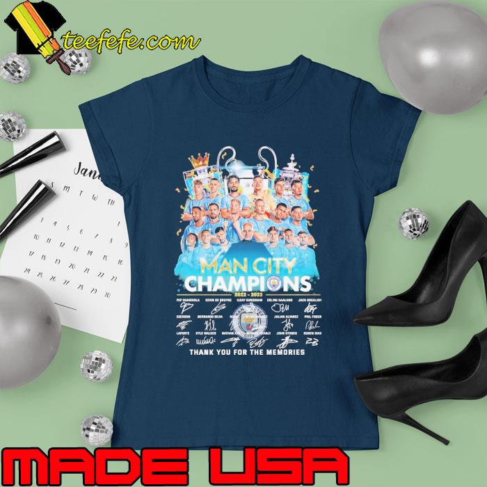 Man city champions thank you for the memories signature s Ladies tee Man city champions thank you for the memories signature s Ladies tee