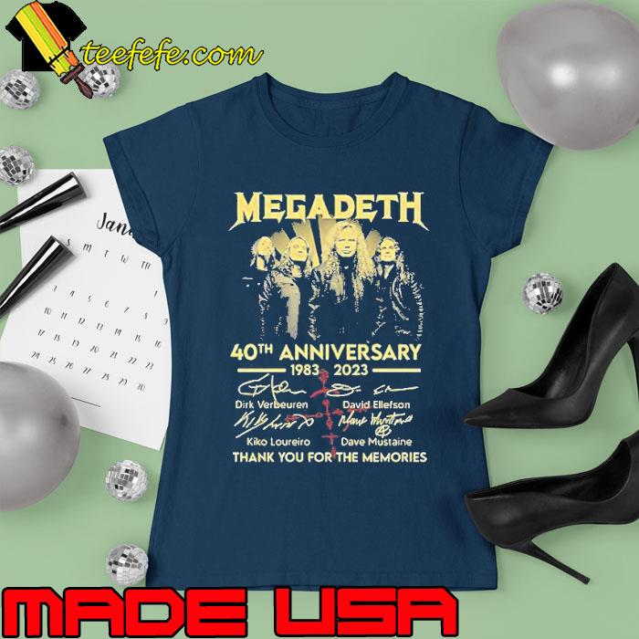 Megadeth 40th anniversary thank you for the memories signature s Ladies tee Megadeth 40th anniversary thank you for the memories signature s Ladies tee