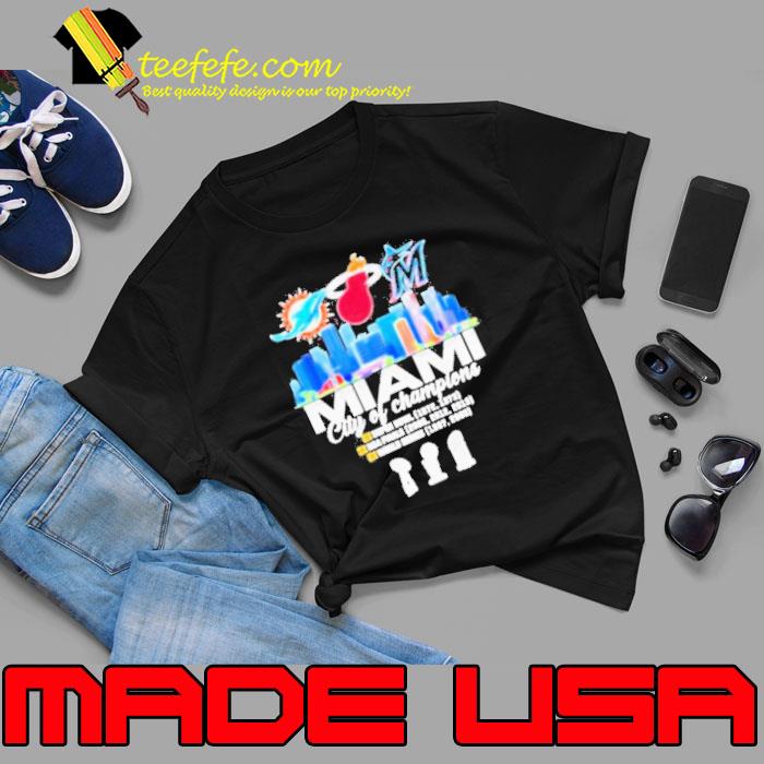 Miami City Of Champion Dolphins Heat Marlins Shirt