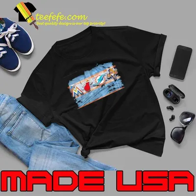 Miami Marlins And Miami Heat And Miami Dolphins And Florida Panthers Sports Skyline 2023 Shirt