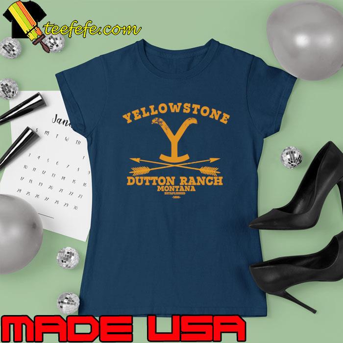 Nice yellowstone dutton ranch montana gold arrow T-Shirt Ladies tee Nice yellowstone dutton ranch montana gold arrow T-Shirt Ladies tee