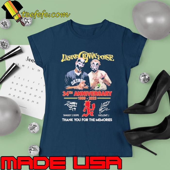 Original insane Clown Posse 34th Anniversary 1989-2023 Thank You For The Memories Signatures Shirt Ladies tee Original insane Clown Posse 34th Anniversary 1989-2023 Thank You For The Memories Signatures Shirt Ladies tee