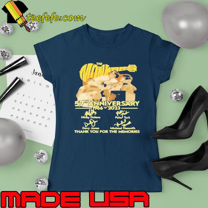 Original the monkees 57th anniversary 1966 2023 thank you for the memories signature s Ladies tee Original the monkees 57th anniversary 1966 2023 thank you for the memories signature s Ladies tee