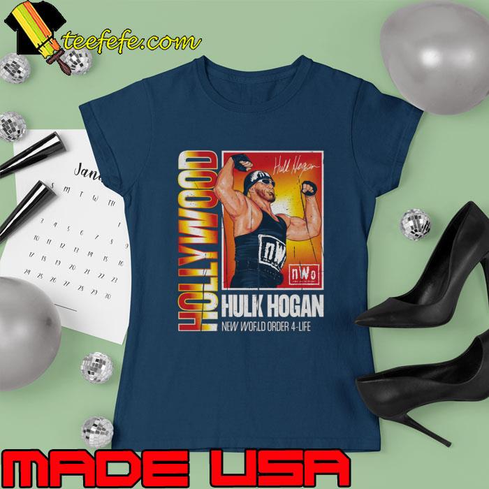 Premium hulk Hogan Hollywood nWo Flex New World 4 Life Signature T-Shirt Ladies tee Premium hulk Hogan Hollywood nWo Flex New World 4 Life Signature T-Shirt Ladies tee