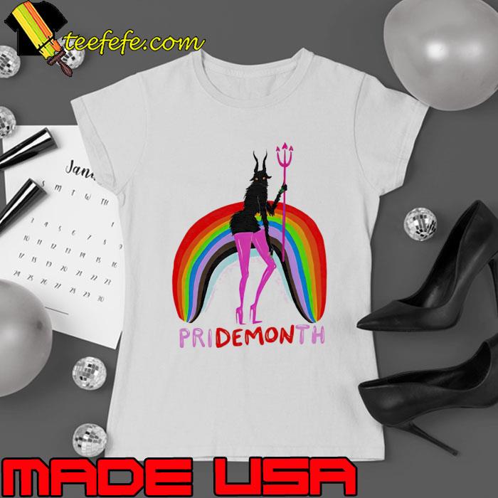 Pride month pridemonth demon rainbow s Ladies tee Pride month pridemonth demon rainbow s Ladies tee