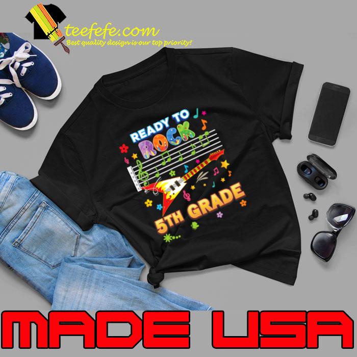 Ready To Rock Fifth Grade 5th Back School Electric Guitar T-Shirt