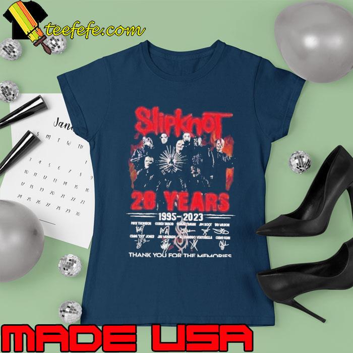 Slipknot 28 years 1995 2023 thank you for the memories signature s Ladies tee Slipknot 28 years 1995 2023 thank you for the memories signature s Ladies tee