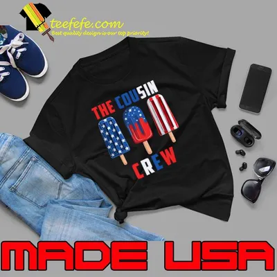 The Cousin Crew 4th Of July Us Flag ice Cream T-Shirt