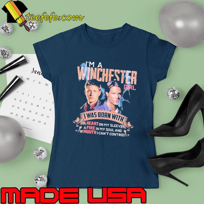 Top i'm a Winchester girl i was born with heart my sleeve s Ladies tee Top i'm a Winchester girl i was born with heart my sleeve s Ladies tee