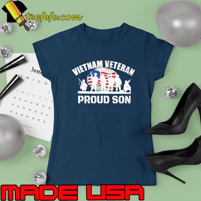 Vietnam Veteran Proud Son American Flag s Ladies tee Vietnam Veteran Proud Son American Flag s Ladies tee