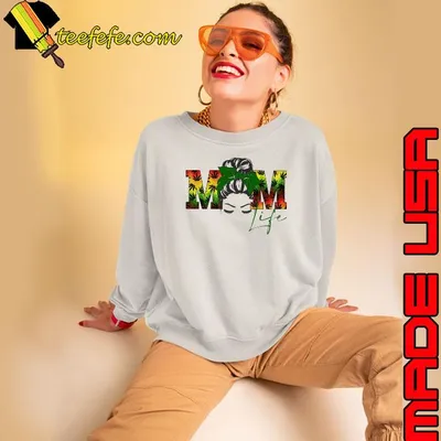 Weed Mom Life Messy Bun Cannabis colors shirt