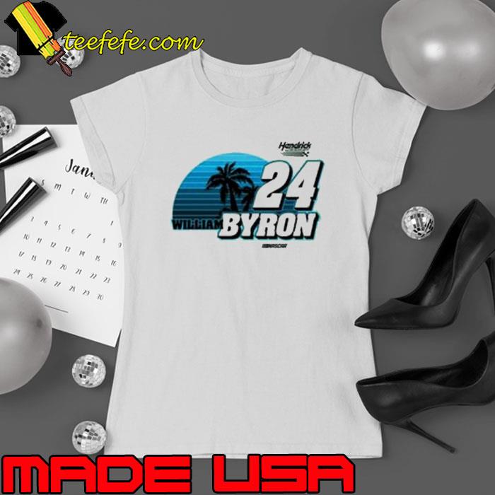 William Byron #24 Beach Hendrick Motorsports Shirt Ladies tee William Byron #24 Beach Hendrick Motorsports Shirt Ladies tee