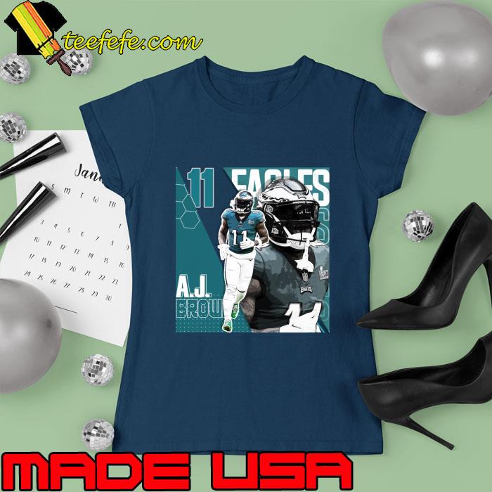 A.J. Brown Football Design Poster Eagles T-Shirt - Guineashirt