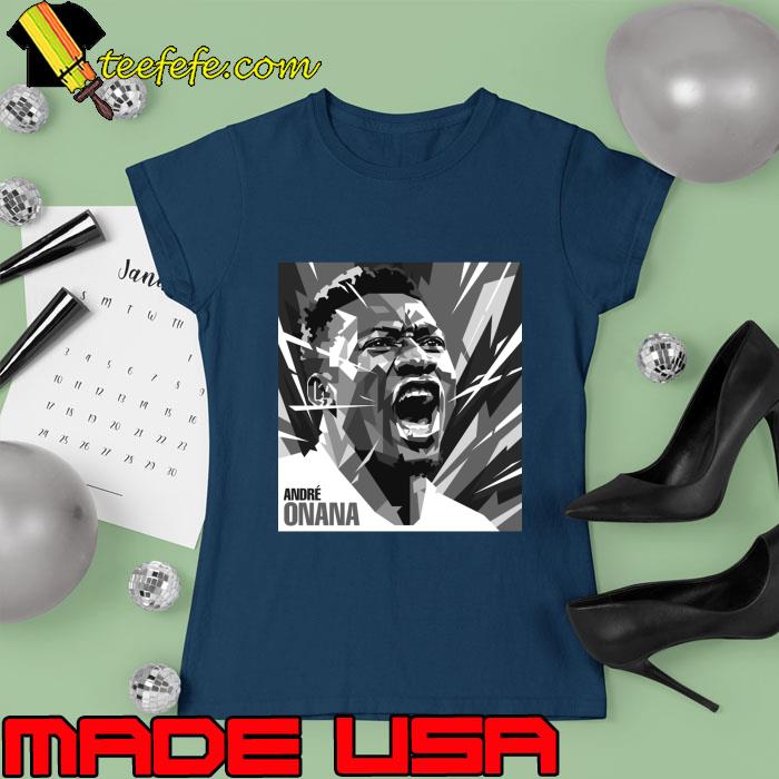 Andre Onana a Cameroonian footballer Illustration in Grayscale T-Shirt Ladies tee Andre Onana a Cameroonian footballer Illustration in Grayscale T-Shirt Ladies tee